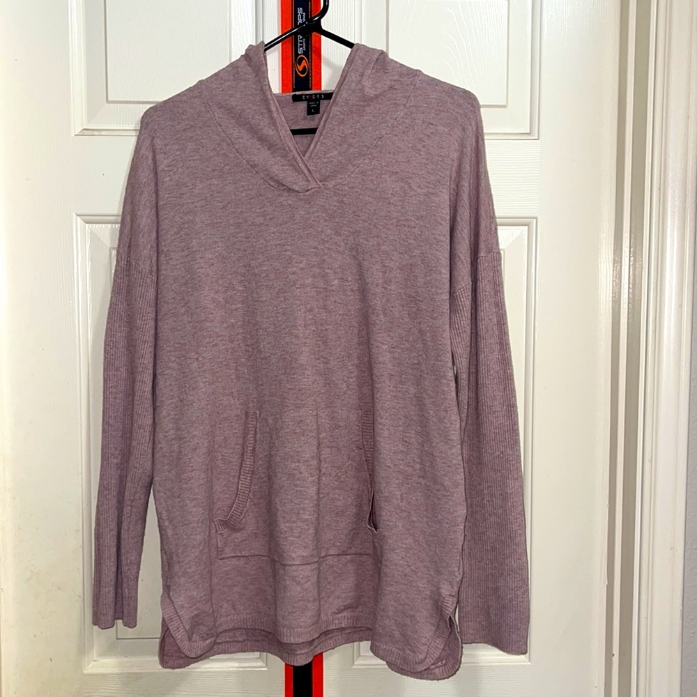 Ultra Soft Tunic Length Pink Hoodie Size Large